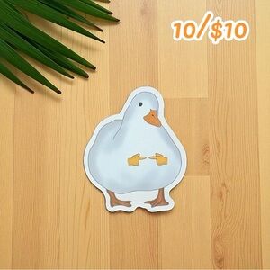 Shy Pointing Duck Vinyl Sticker – Approx. 2 3/4”